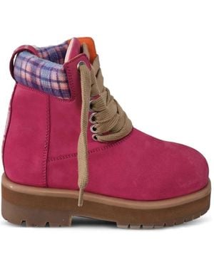 PDF Lace-Up Boots - Purple
