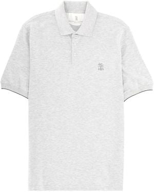 Brunello Cucinelli Piqué Poloshirt - Wit