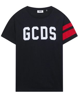 Gcds Tops ,Zwart ,Katoen Band Logo Regular T-Shirt