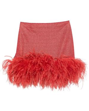 Oséree Rokken ,Rood ,Lurex Plumage Mini Rok