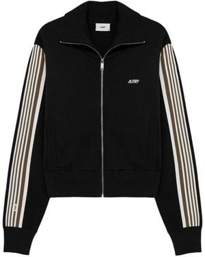 Autry Strickjacke Aus Viskose Mit Durchgehendem Reißverschluss - Schwarz