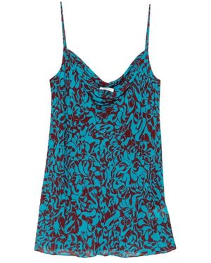 Dries Van Noten Tops ,Veelkleurig ,Sleeveless Tops - Blauw