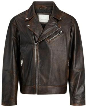 Jack & Jones Leather Jackets - Black