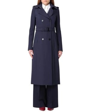 Patrizia Pepe Belted Coats - Blue