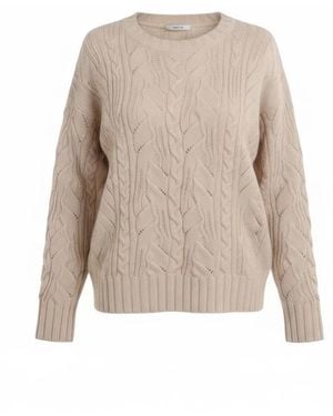 D.exterior Round-Neck Knitwear - Natural