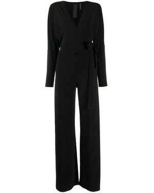 Norma Kamali Jumpsuits & Playsuits ,Zwart ,Stijlvolle Wrap Jumpsuit