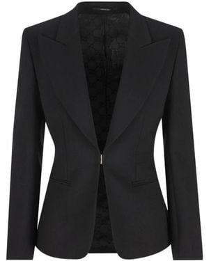 Gucci Jassen ,Zwart ,Wol Technical Stretch Wool Jacket