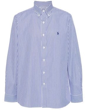 Polo Ralph Lauren Overhemden ,Blauw ,Sportshirt Met Lange Mouwen