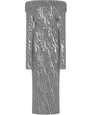ROTATE BIRGER CHRISTENSEN Vestido Midi De Lentejuelas Colección Rotación, Mujer, Talla - Gris