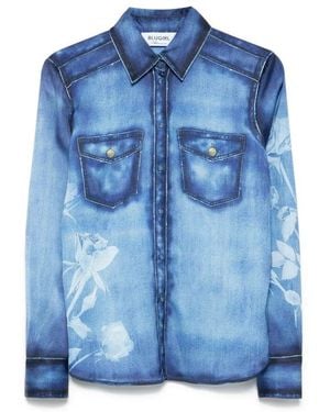 Blugirl Blumarine Blaues Button-Up Hemd