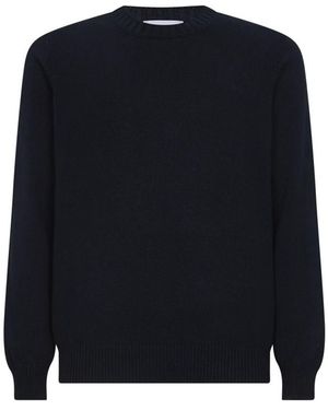 D4.0 Langärmliger Rippstrickpullover - Blau