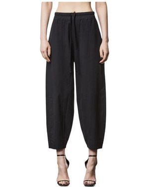 Thom Krom Schwarze Leinenhose Mit Lockerer Passform