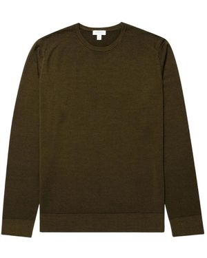 Sunspel Merino Rundhals-Pullover - Grün