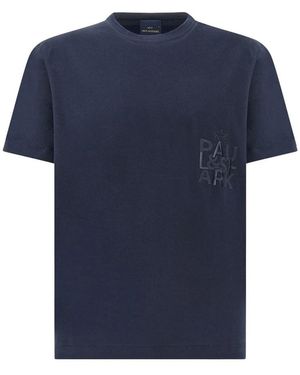 Paul & Shark Tops ,Blauw ,Katoen Katoenen Jersey T-Shirt Met Borduurwerk
