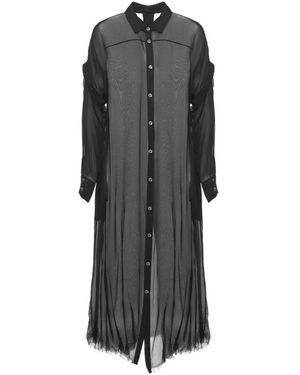 SANCTAMUERTE Viskose Hemdblusenkleid - Grau