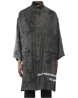 Yohji Yamamoto Single-Breasted Coats - Gris