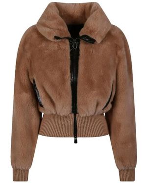 Pinko Faux Fur & Shearling Jackets - Marron