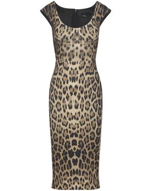 Roberto Cavalli Midi Jurk Met Jaguarprint - Metallic