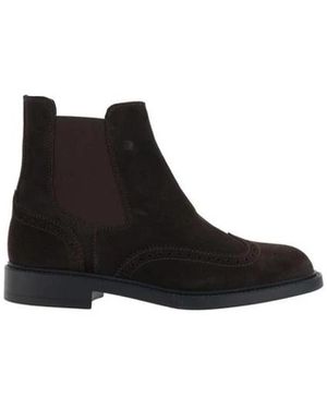 Fratelli Rossetti Suede Wingtip Chelsea Stiefel - Schwarz