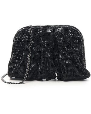 Benedetta Bruzziches Schwarze Mesh-Tasche Mit Kristallen