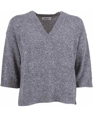 Kangra V-Neck Knitwear - Gray