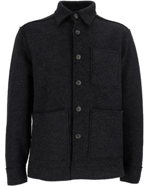 Xacus Overhemden ,Grijs ,Wol Camicia - Zwart