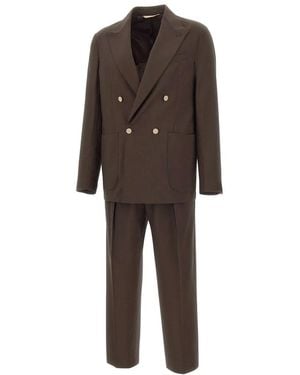 BRIGLIA Double Breasted Suits - Brown