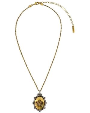 Versace Medusa Oval Anhänger Halskette - Mettallic