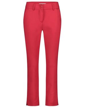 Red Button Slim-Fit Trousers - Rood