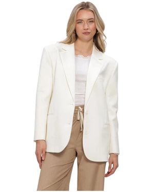 Alix The Label Jassen ,Wit ,Polyester Woven Flowy Oversized Blazer
