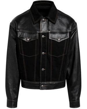Versace Leather Jackets - Negro