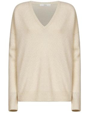 Co. Truien & Vesten ,Kasjmier V-Hals Trui Van Kasjmier - Naturel