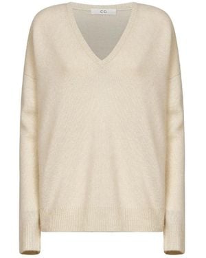 Co. Truien & Vesten ,Kasjmier V-Hals Trui Van Kasjmier - Naturel