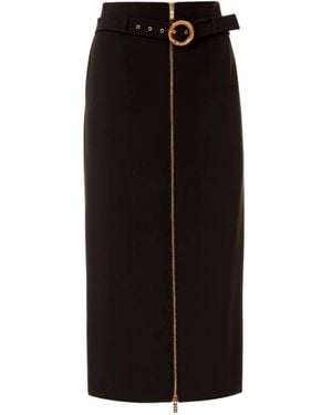 Just Cavalli Zwarte Lange Rok Met Gouden Gesp