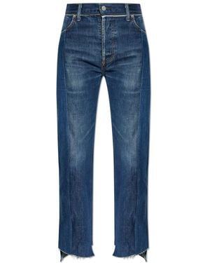 Vetements Iconic Cut-Up Gerades Jeans - Blau