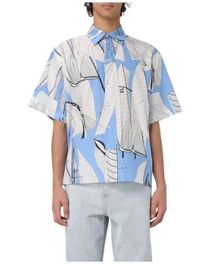 MSGM Short Sleeve Shirts - Blue