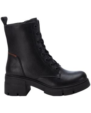 Refresh Schoenen ,Zwart ,Leer Lace-Up Boot 170919