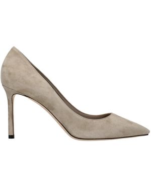 Jimmy Choo Graue Leder High Heel Pumps - Weiß