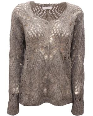Biancalancia V-Neck Knitwear - Brown
