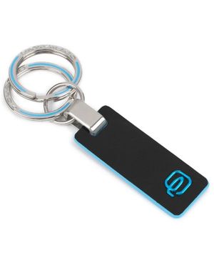 Piquadro Accessoires ,Zwart Two-Ring Keychain - Blauw
