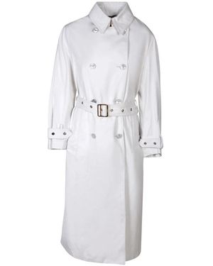 Moorer Jassen ,Grijs ,Katoen Elegante Grijze Trenchcoat - Wit