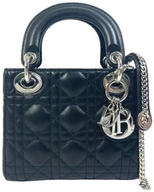 Dior Tassen ,Zwart ,Leer Cannage Mini Schoudertas - Blauw