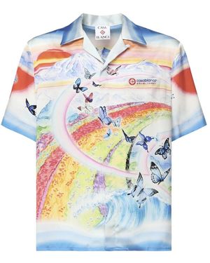 CASABLANCA Short Sleeve Shirts - Blu