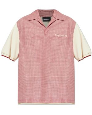 DSquared² Polo Van Gecombineerde Materialen - Roze