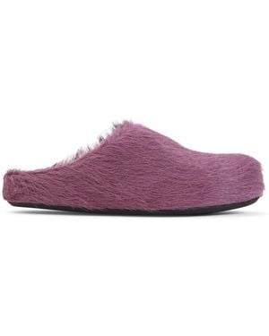 Marni Fussbett Sabot Calf Hair Mules - Purple