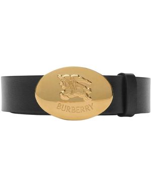 Burberry Accessoires ,Zwart ,Leer Reversible Leather Oval Knight Stamp Belt