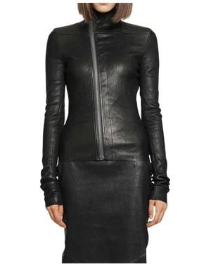 Rick Owens Leather Jackets - Negro