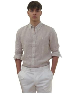Polo Ralph Lauren Linnen Streep Shirt - Grijs