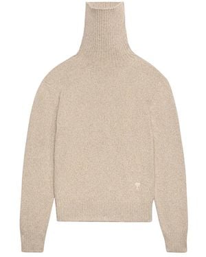 Ami Paris Truien & Vesten ,Wol Cashmere Turtleneck - Naturel