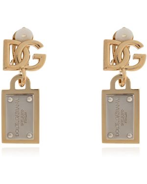 Dolce & Gabbana Logo Clip-On Oorbellen - Metallic